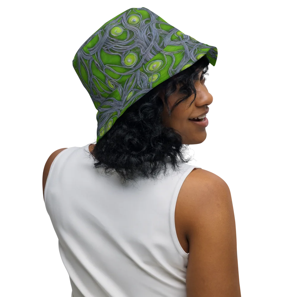 Neon Mycelium on Reversible Bucket Hat — Right Outside