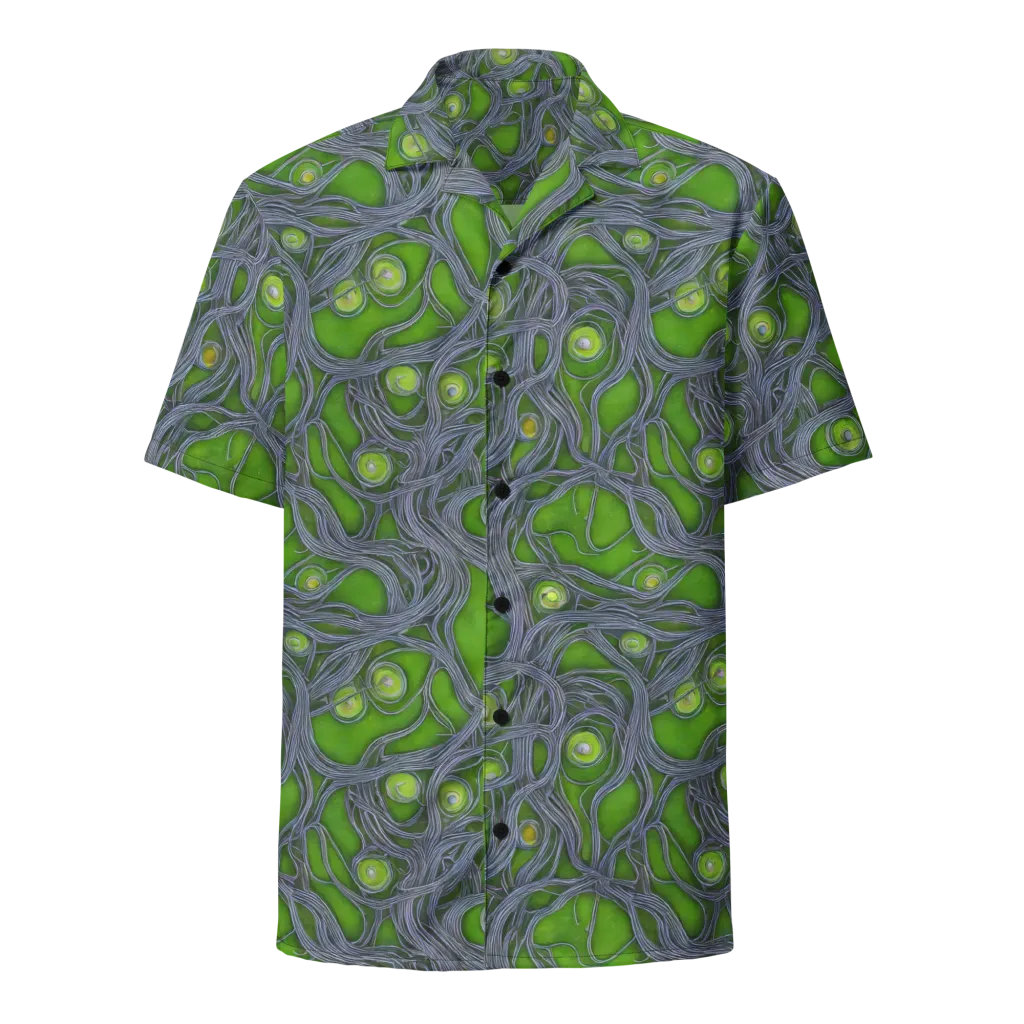 Neon Mycelium on Button Shirt — Front
