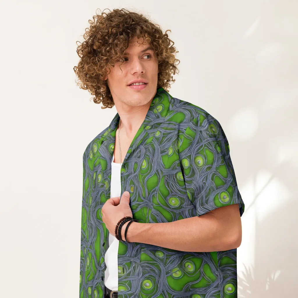 Neon Mycelium on Button Shirt — Front