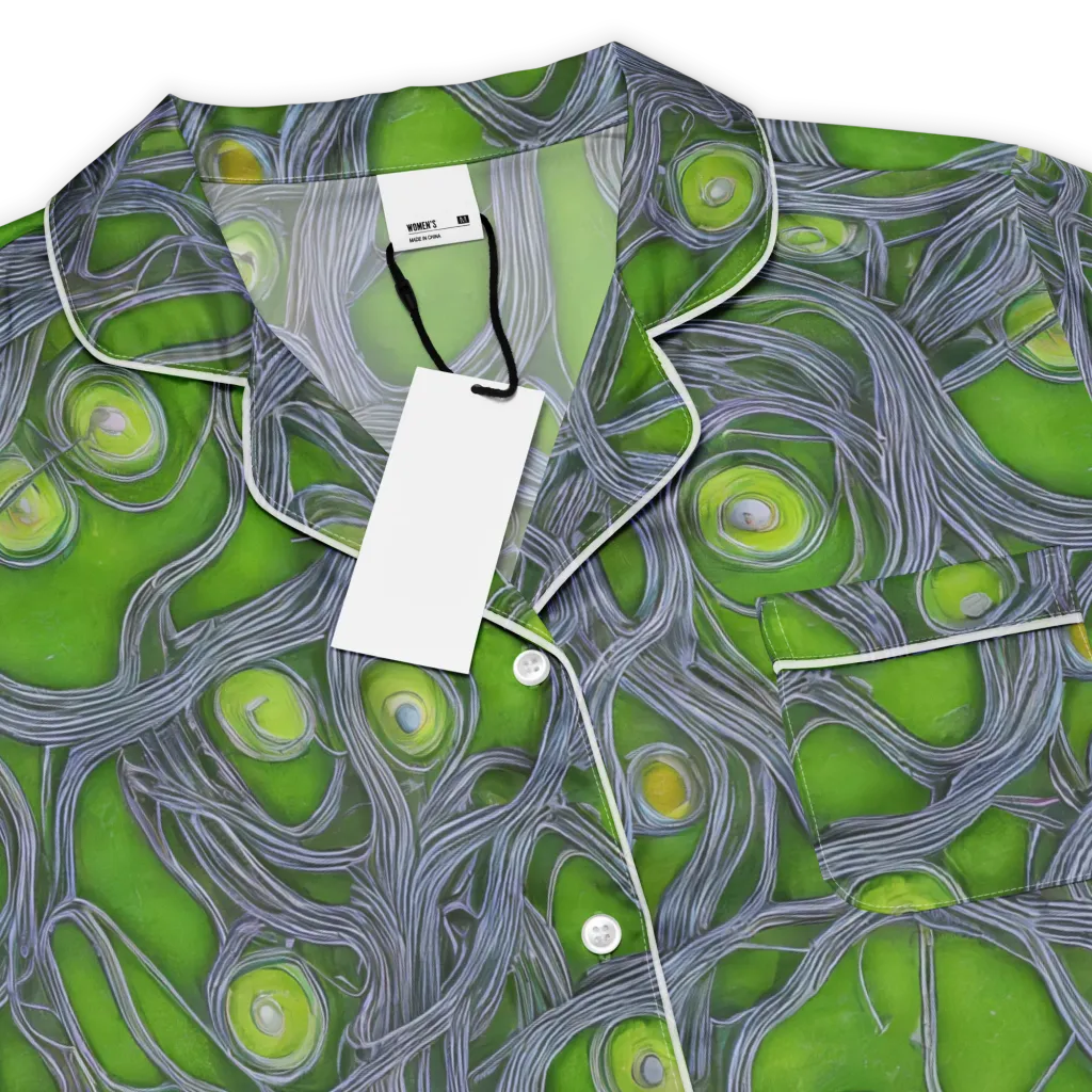 Neon Mycelium on Women's Short Sleeve Pajama Top — Product details
