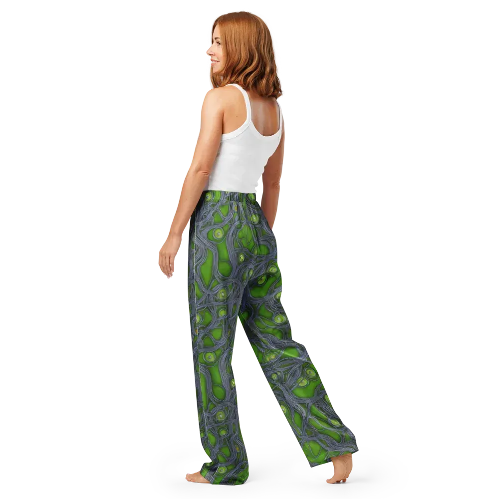 Neon Mycelium on Women's Pajama Pants — Back