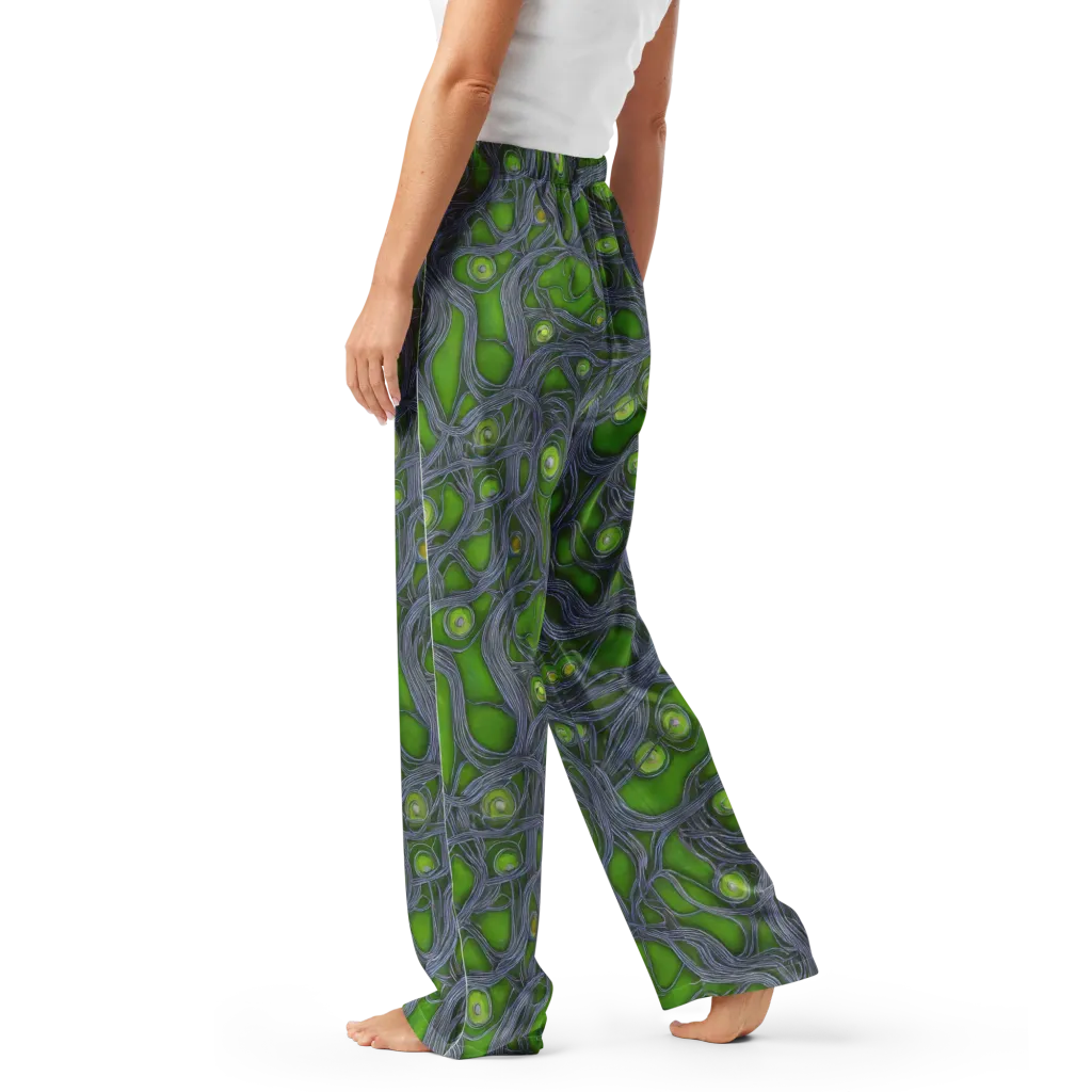 Neon Mycelium on Women's Pajama Pants — Left