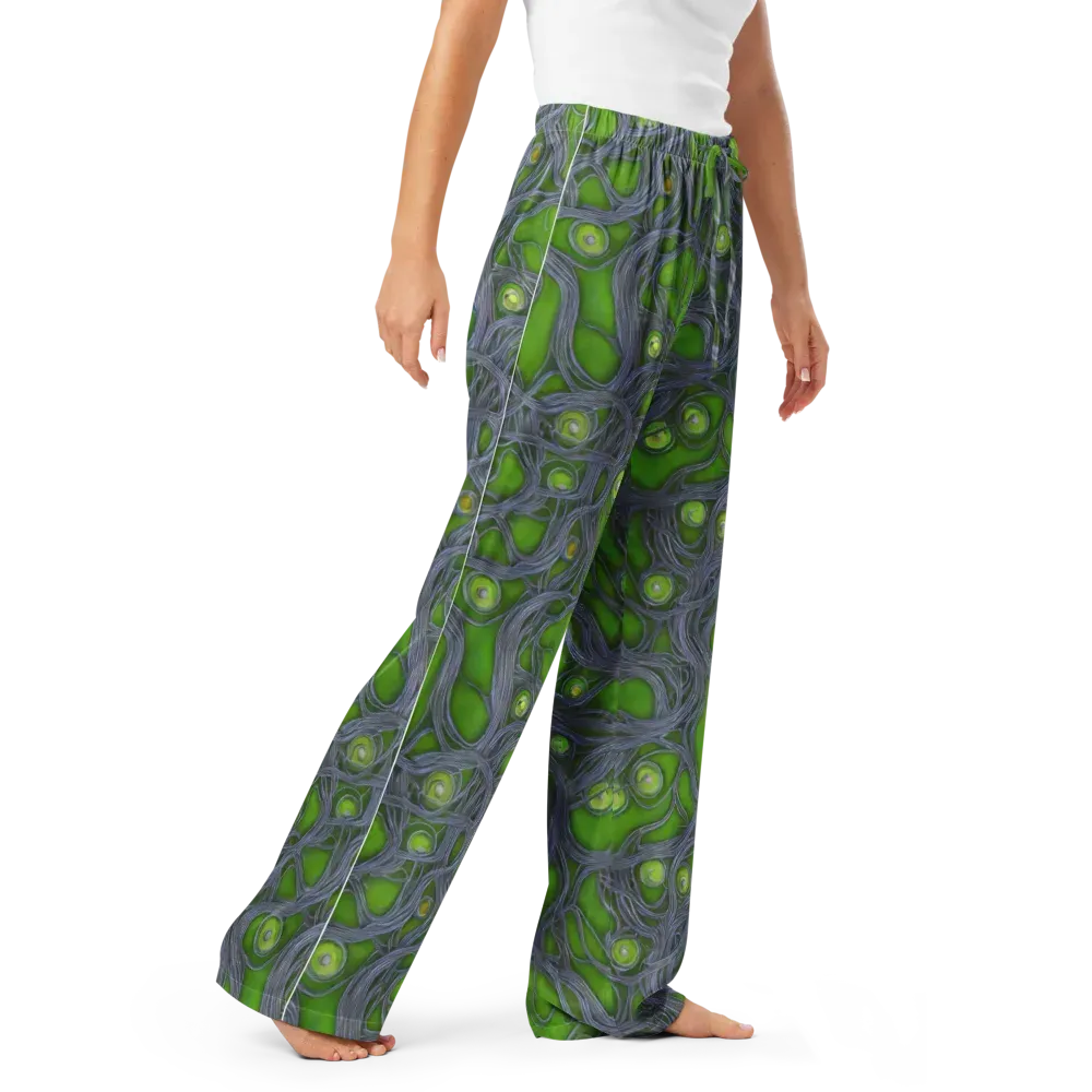 Neon Mycelium on Women's Pajama Pants — Right Front