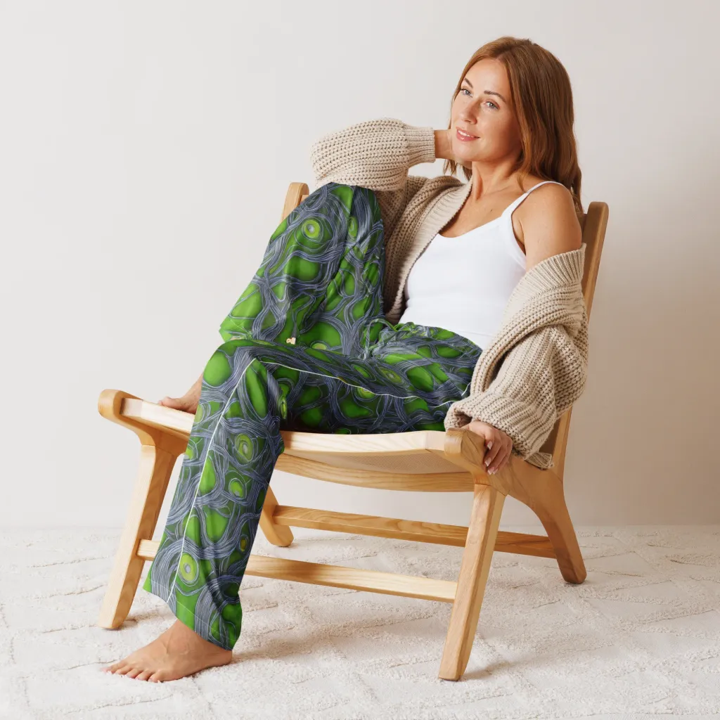 Neon Mycelium on Women's Pajama Pants — Front