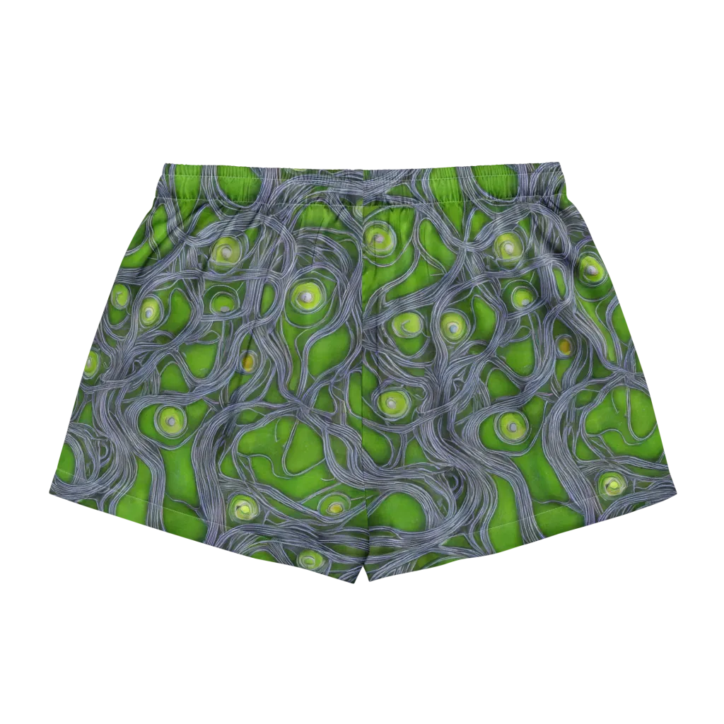 Neon Mycelium on Women's Pajama Shorts — Back
