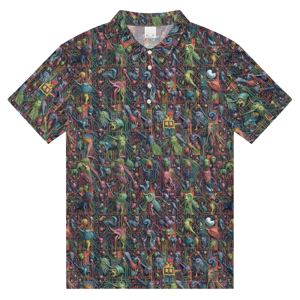 Circuit Beastiary on Men's Slim Fit Polo Shirt — Front