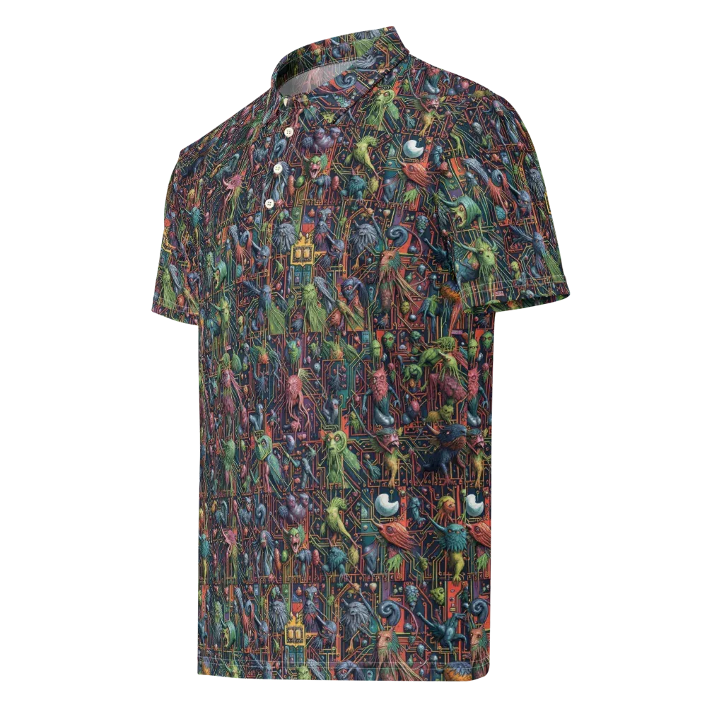 Circuit Beastiary on Men's Slim Fit Polo Shirt — Left Front