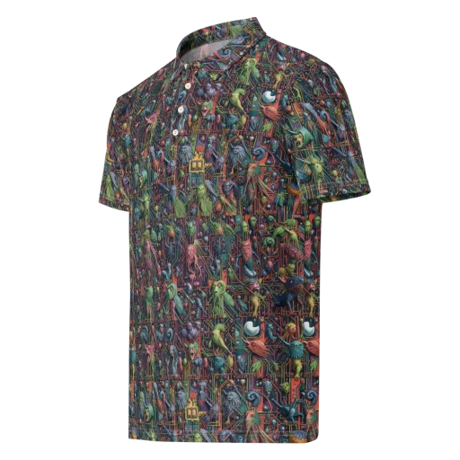 Circuit Beastiary on a Men's Slim Fit Polo Shirt