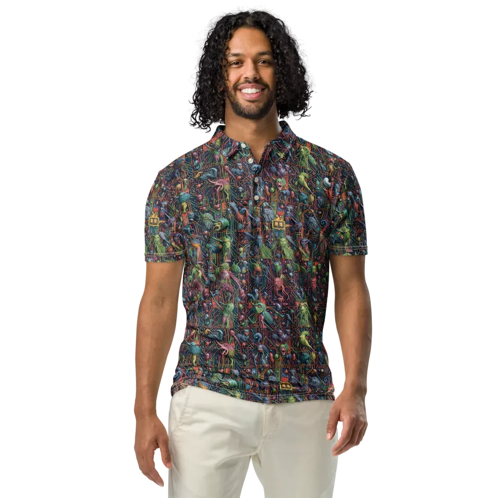 Circuit Beastiary on Men's Slim Fit Polo Shirt — Front