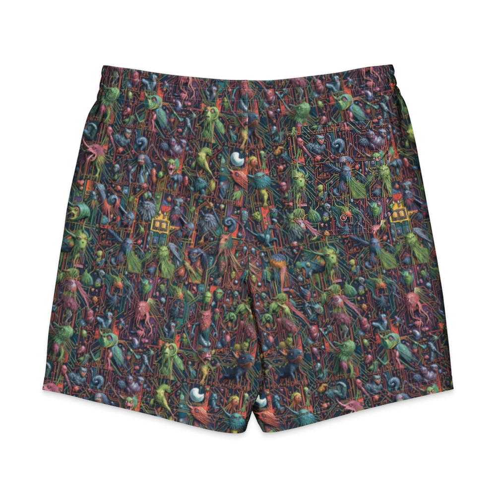 Circuit Beastiary on Men's Board Shorts — Back