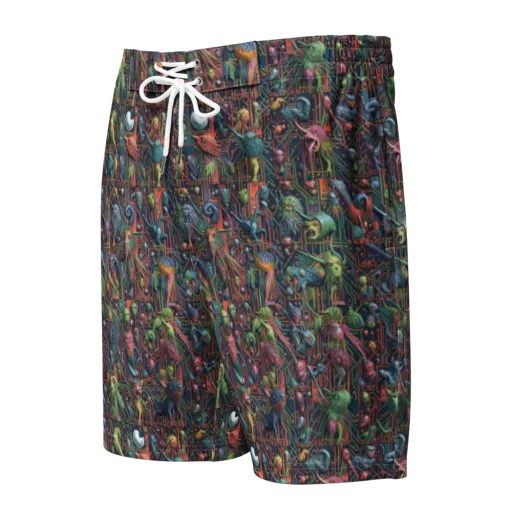 Circuit Beastiary on a Men's Board Shorts