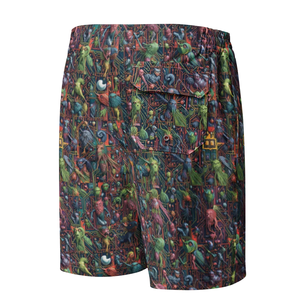 Circuit Beastiary on Men's Board Shorts — Back