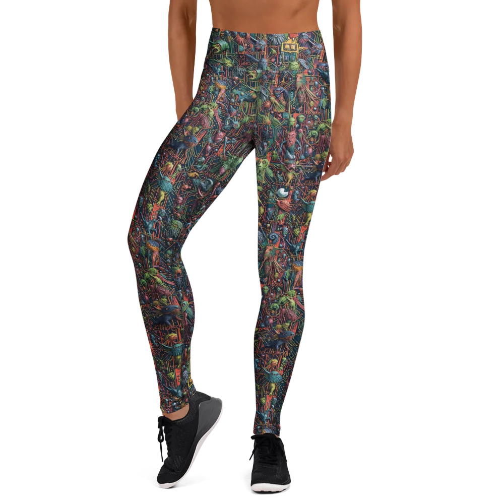 Circuit Beastiary on Yoga Leggings — Front
