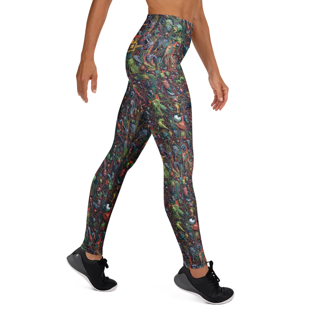 Circuit Beastiary on Yoga Leggings — Right