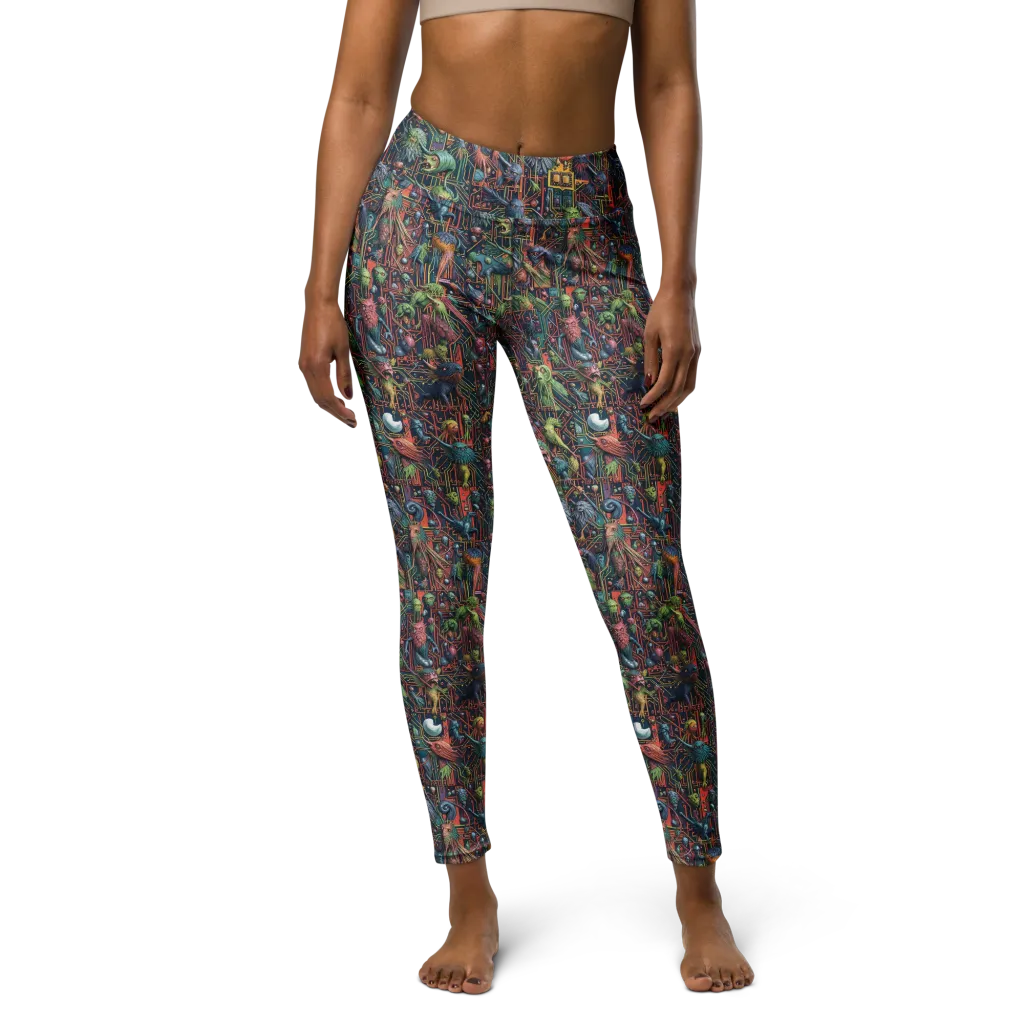 Circuit Beastiary on Yoga Leggings — Front