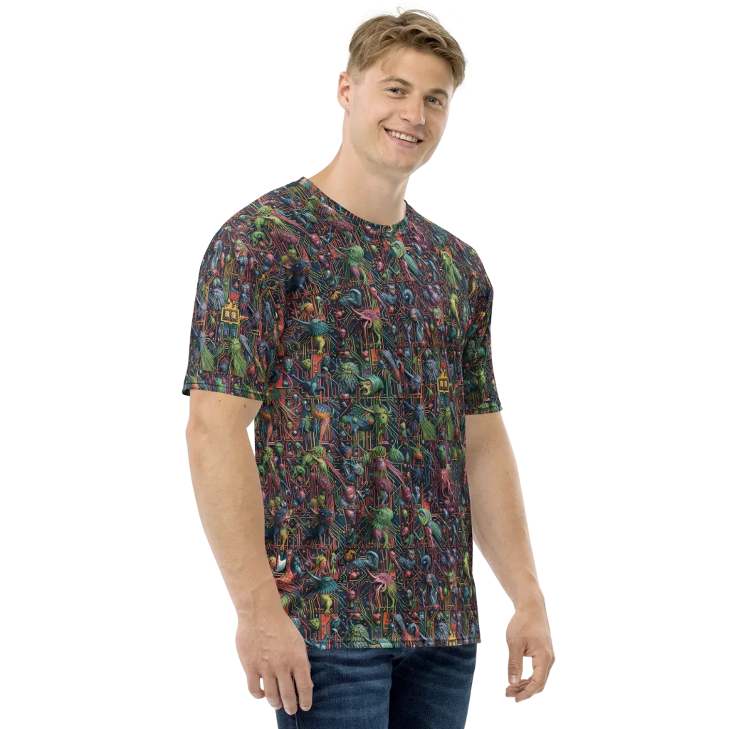 Circuit Beastiary on Men's Crew Neck T-Shirt — Right