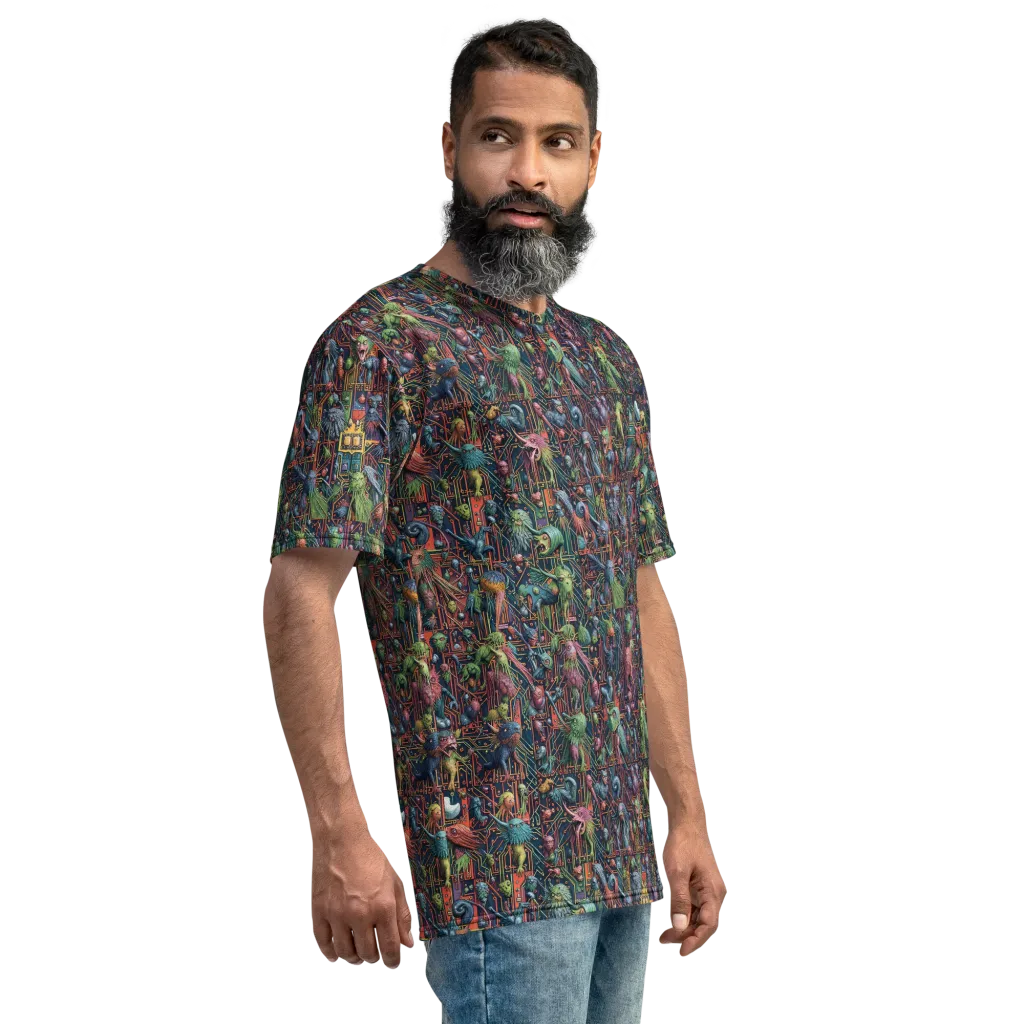 Circuit Beastiary on Men's Crew Neck T-Shirt — Right