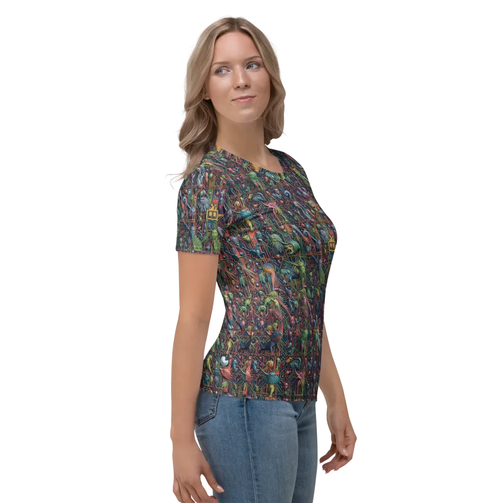 Circuit Beastiary on Women's Crew Neck T-Shirt — Right