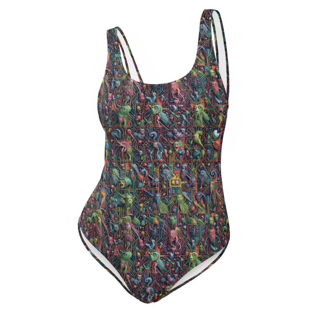 Circuit Beastiary on One-Piece Swimsuit — Front