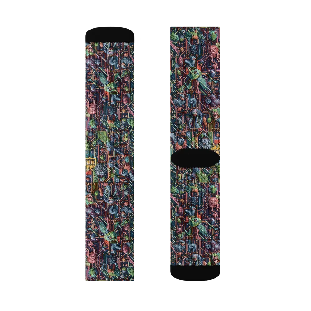 Circuit Beastiary on Socks — Right Sock