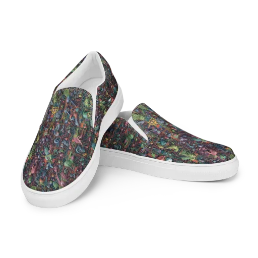 Circuit Beastiary on a Women's Slip-On Canvas Shoes