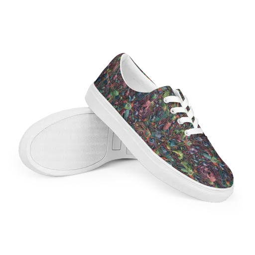 Circuit Beastiary on a Men's Lace-Up Canvas Shoes