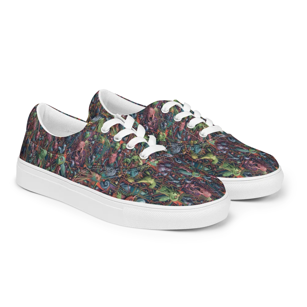 Circuit Beastiary on Men's Lace-Up Canvas Shoes — Right Front