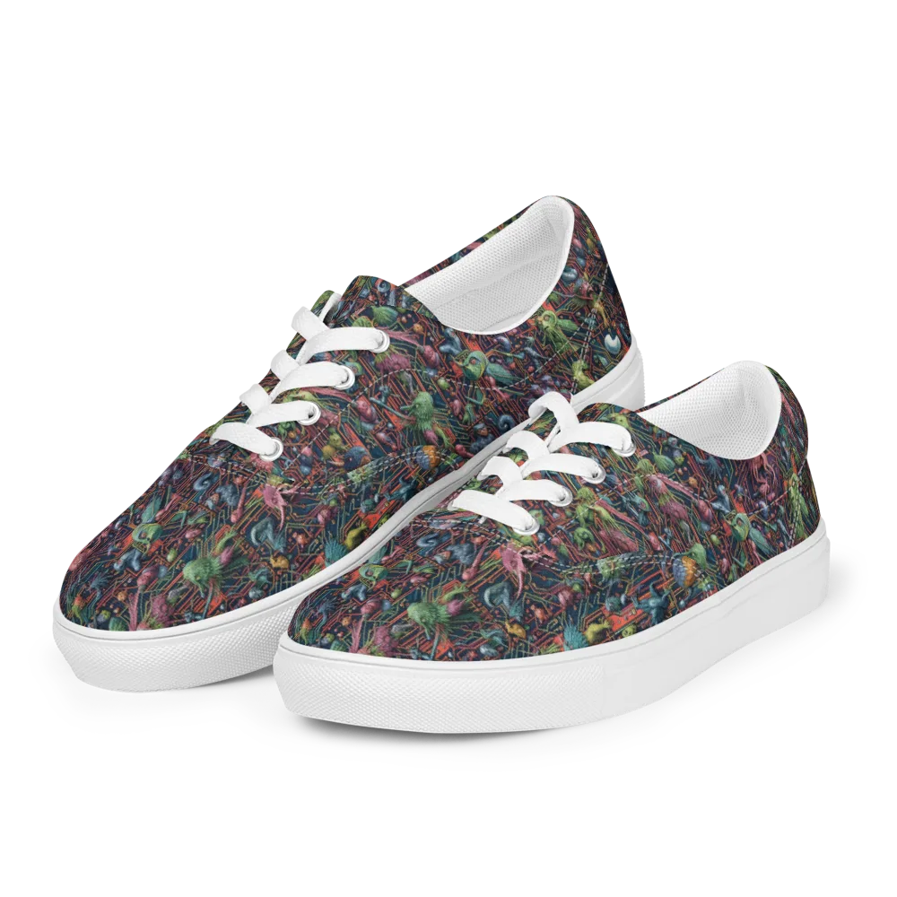 Circuit Beastiary on Men's Lace-Up Canvas Shoes — Left Front