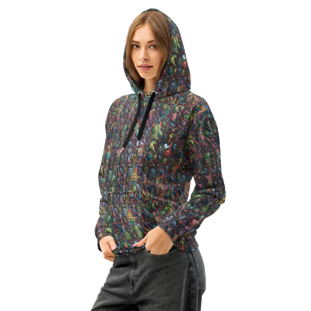 Circuit Beastiary on Cotton Hoodie — Left Front