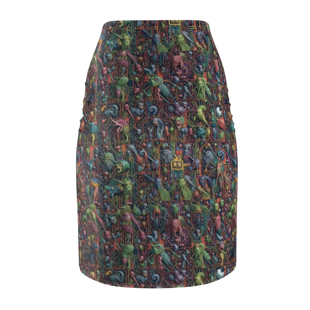 Circuit Beastiary on Pencil Skirt — Back