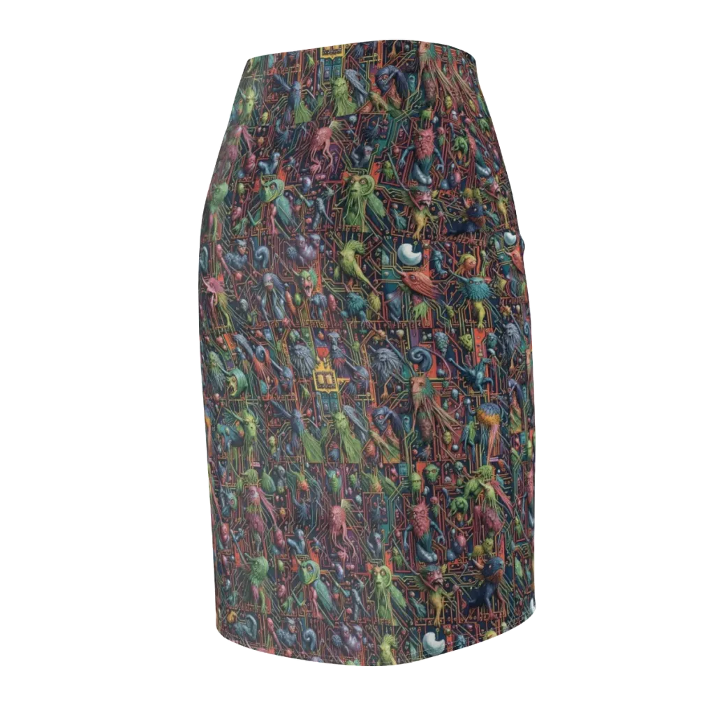 Circuit Beastiary on Pencil Skirt — Back Side