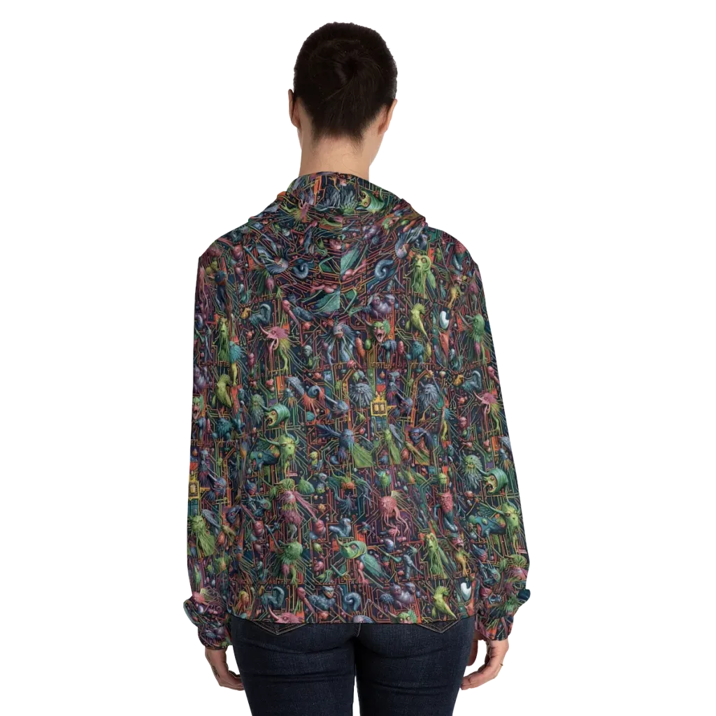 Circuit Beastiary on Women's Full-Zip Hoodie — Back On Person