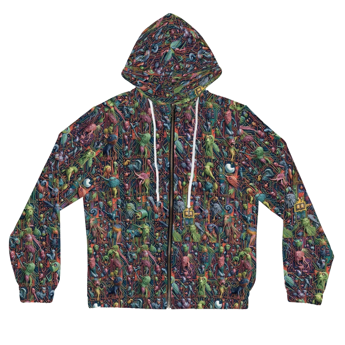 Circuit Beastiary on Women's Full-Zip Hoodie — Front