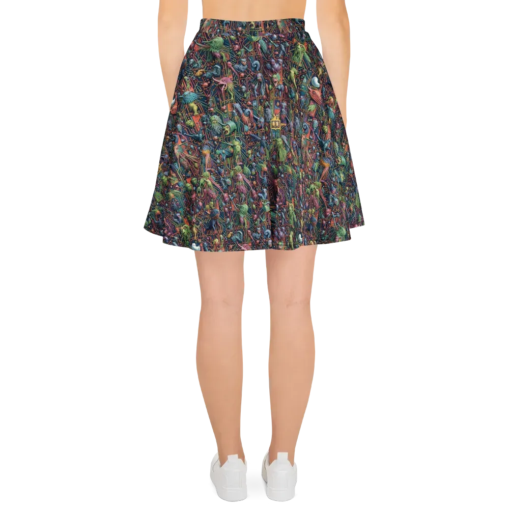 Circuit Beastiary on Skater Skirt — Back