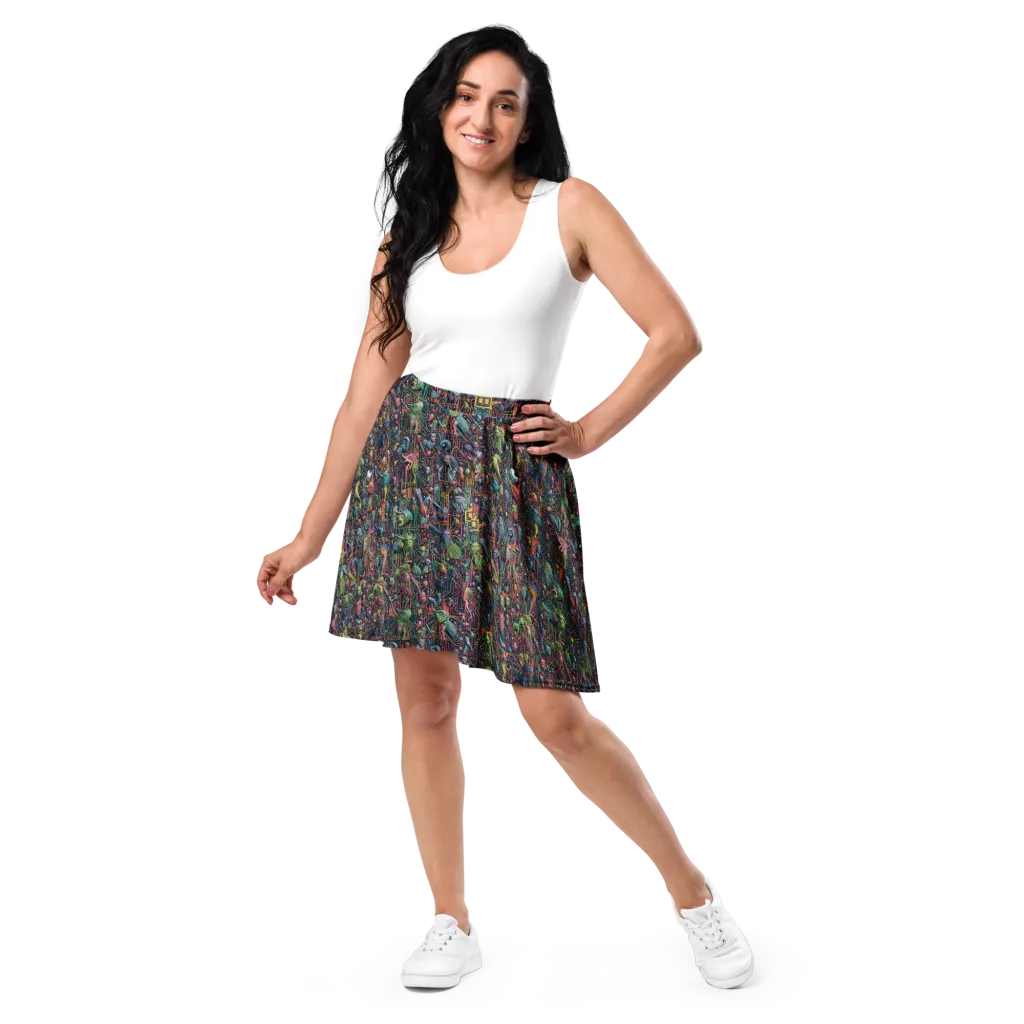 Circuit Beastiary on Skater Skirt — Front