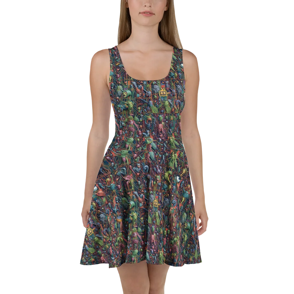 Circuit Beastiary on Skater Dress — Front