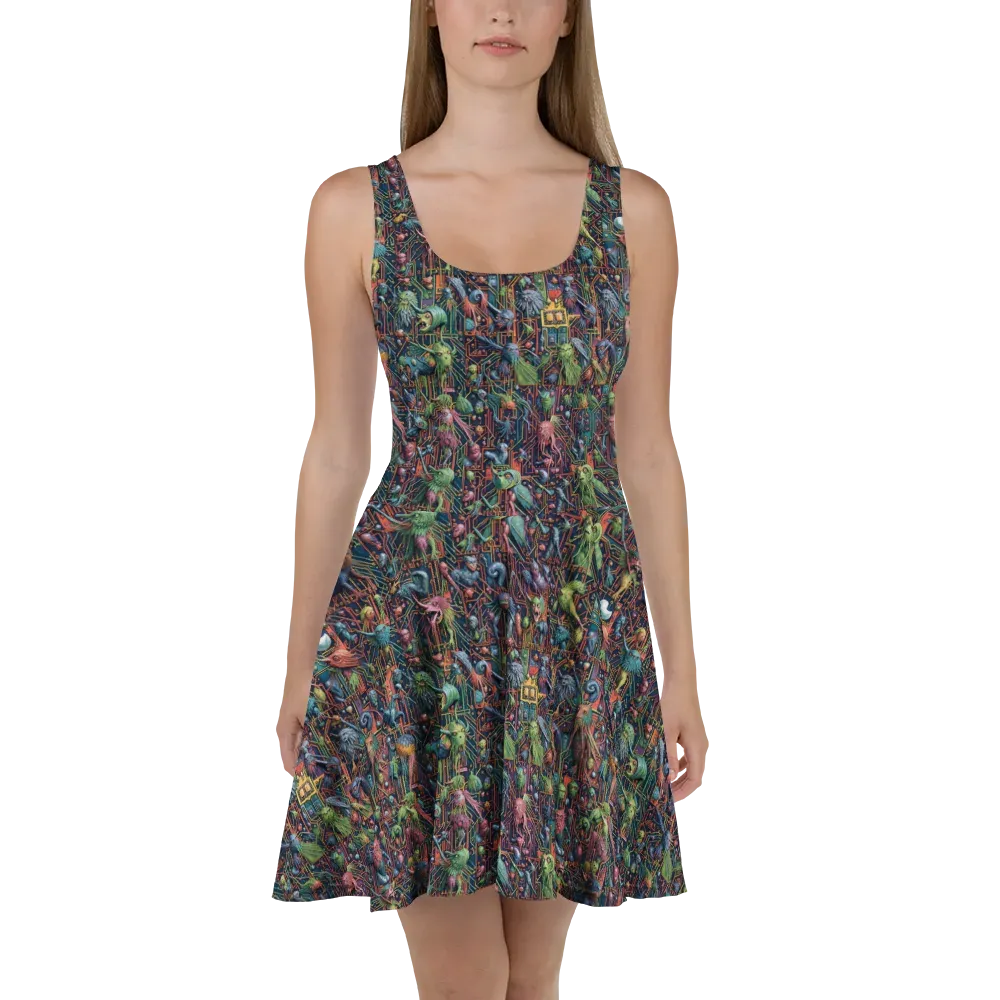 Circuit Beastiary on Skater Dress — Front