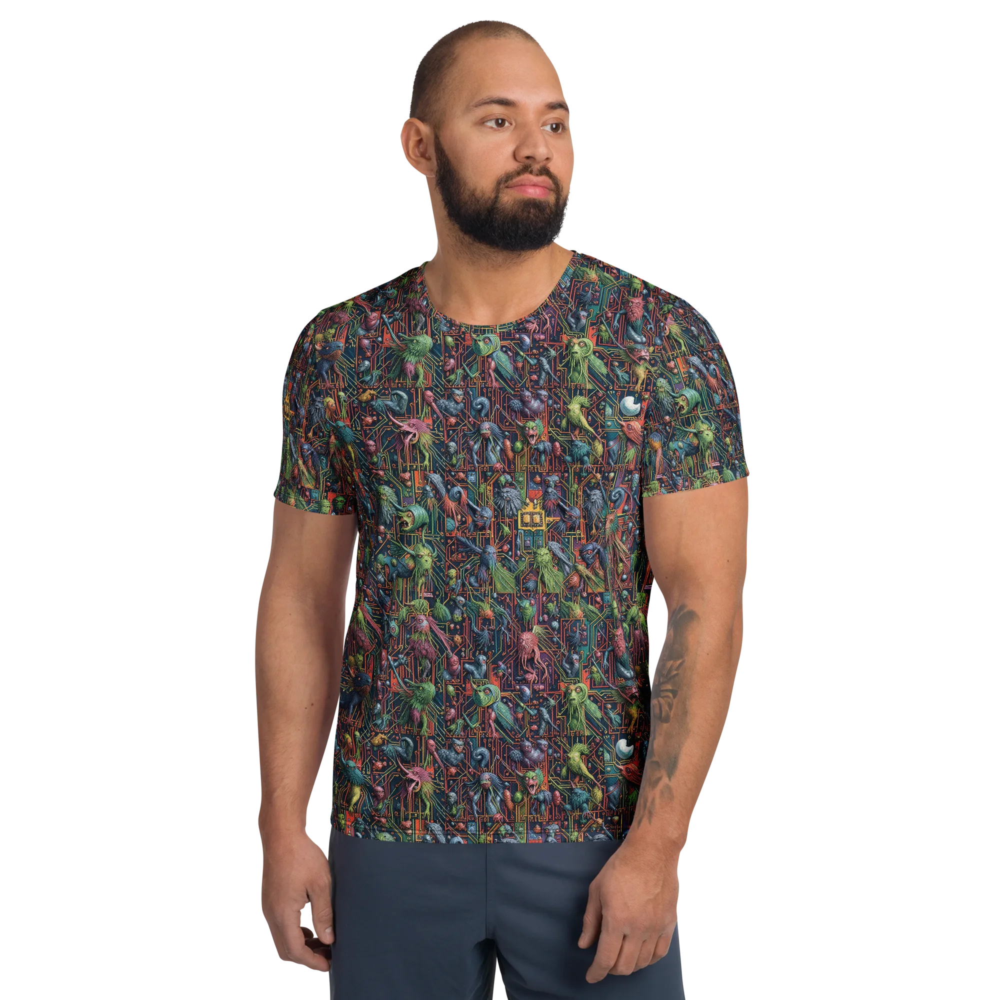 Circuit Beastiary on Men's Athletic T-Shirt — Front