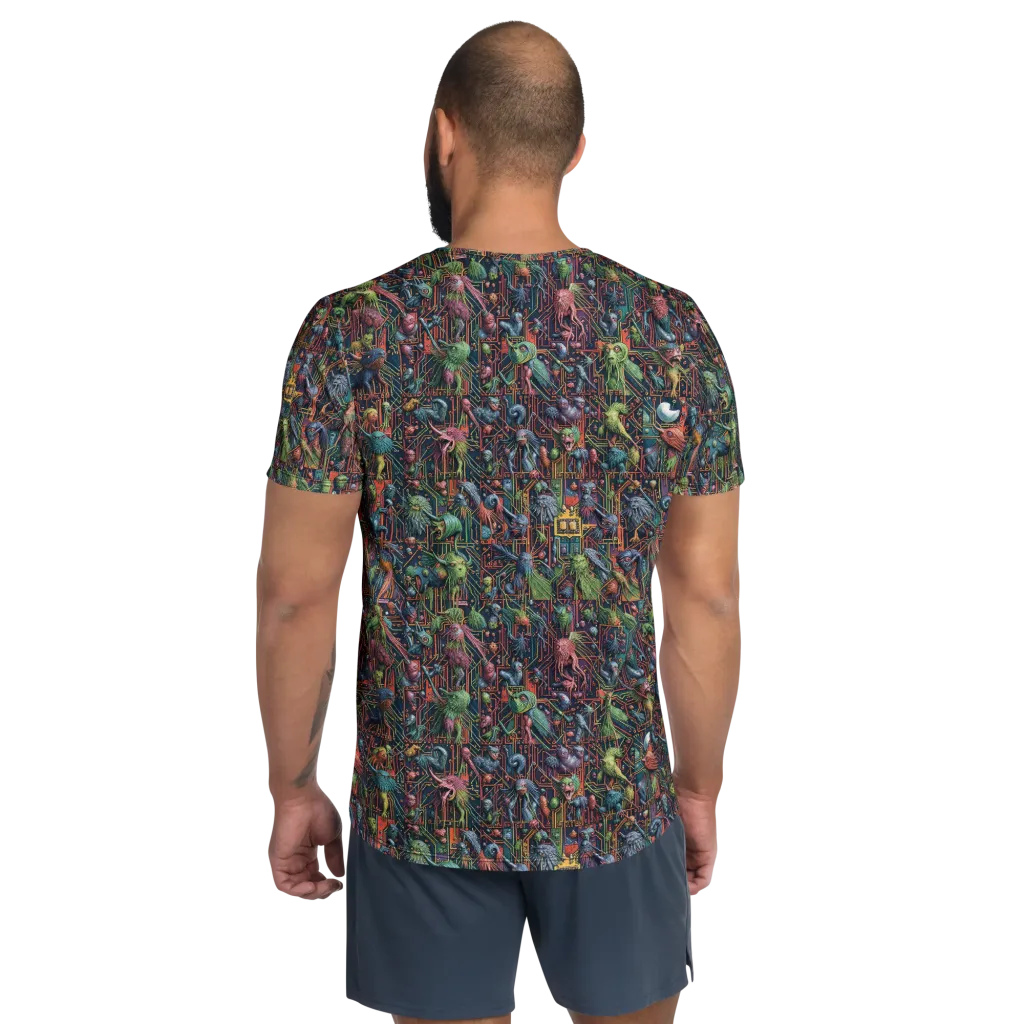 Circuit Beastiary on Men's Athletic T-Shirt — Back