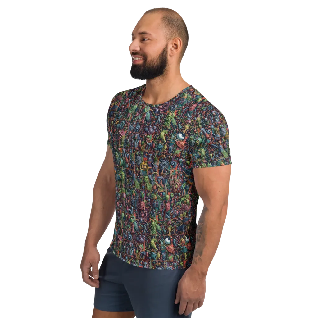 Circuit Beastiary on Men's Athletic T-Shirt — Left