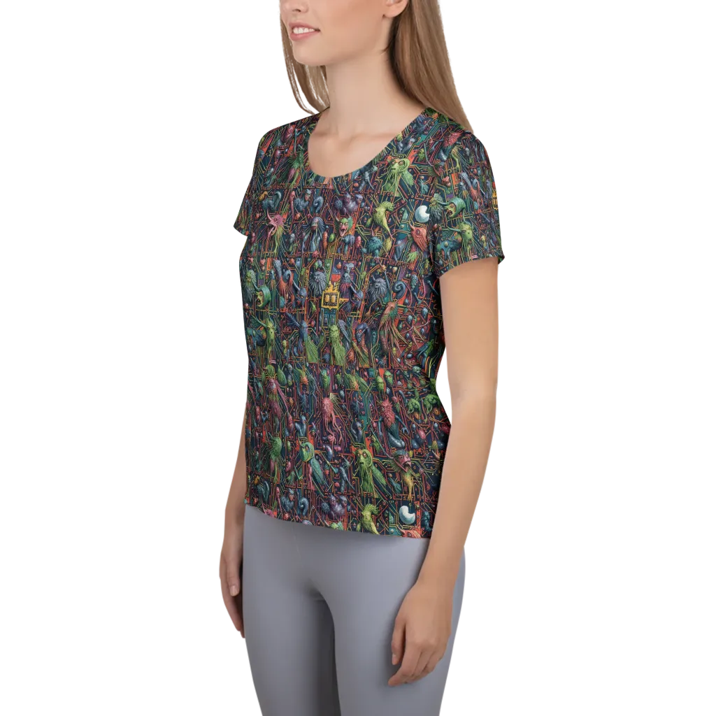 Circuit Beastiary on Women's Athletic T-Shirt — Left