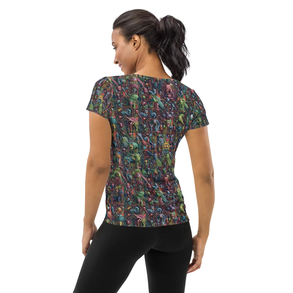 Circuit Beastiary on Women's Athletic T-Shirt — Back