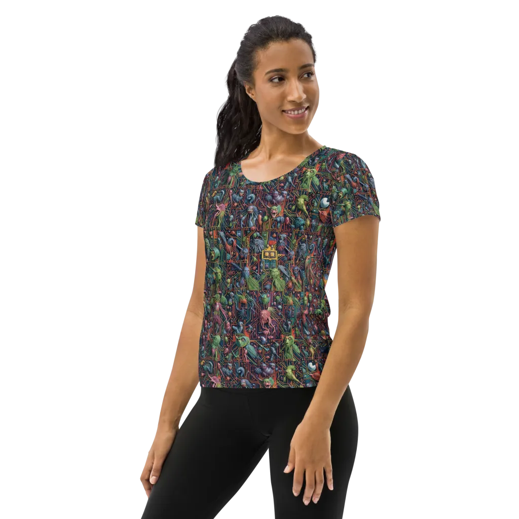 Circuit Beastiary on Women's Athletic T-Shirt — Left