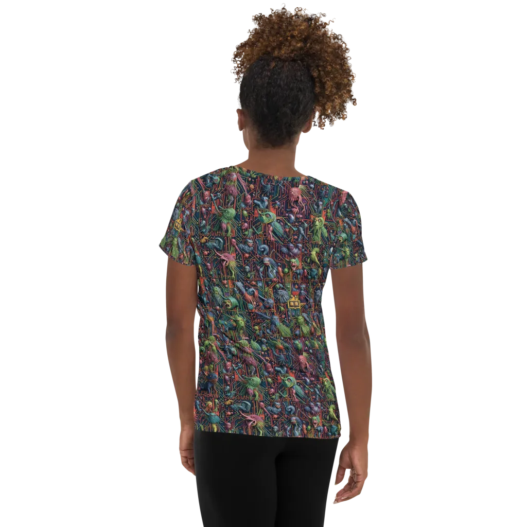 Circuit Beastiary on Women's Athletic T-Shirt — Back