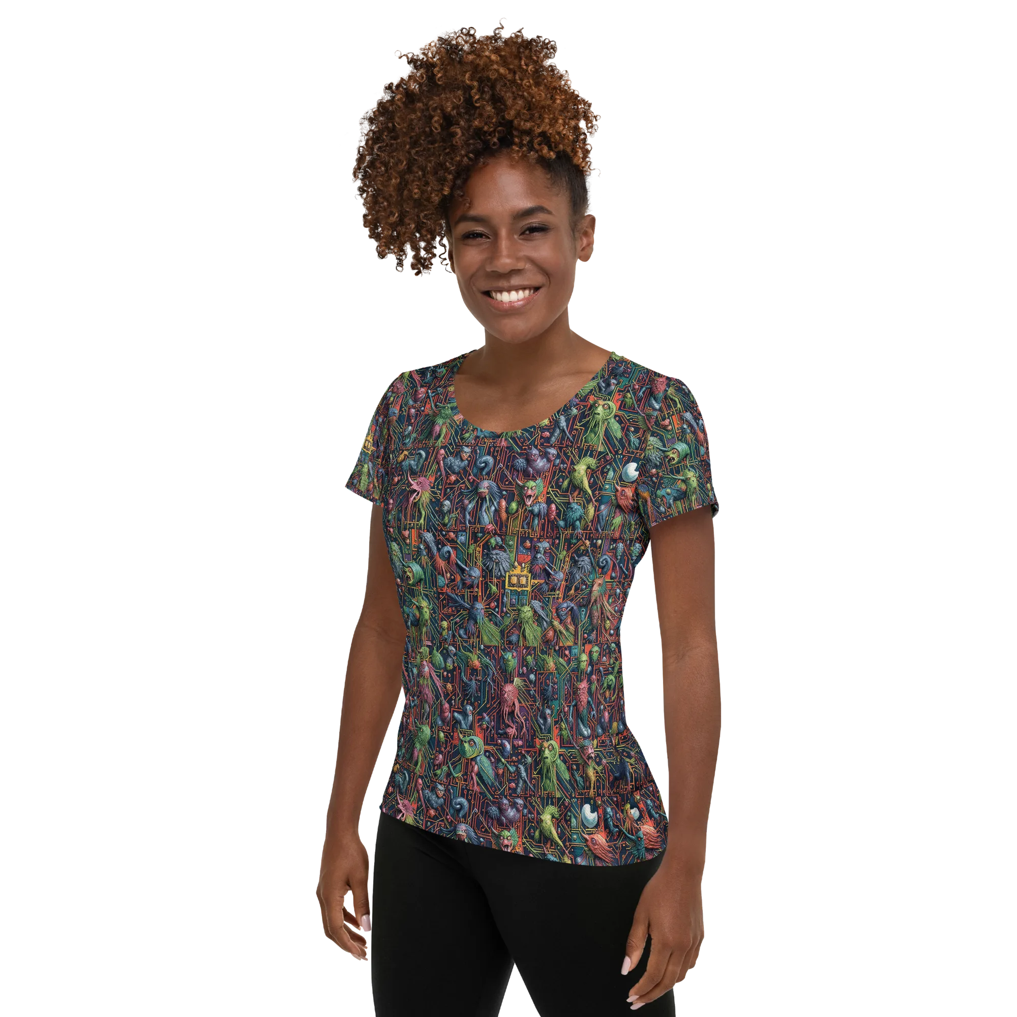 Circuit Beastiary on Women's Athletic T-Shirt — Left
