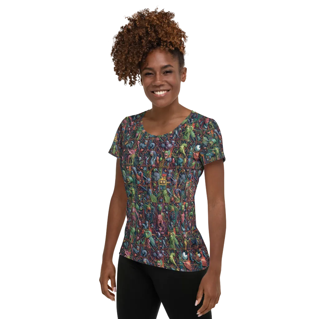 Circuit Beastiary on Women's Athletic T-Shirt — Left