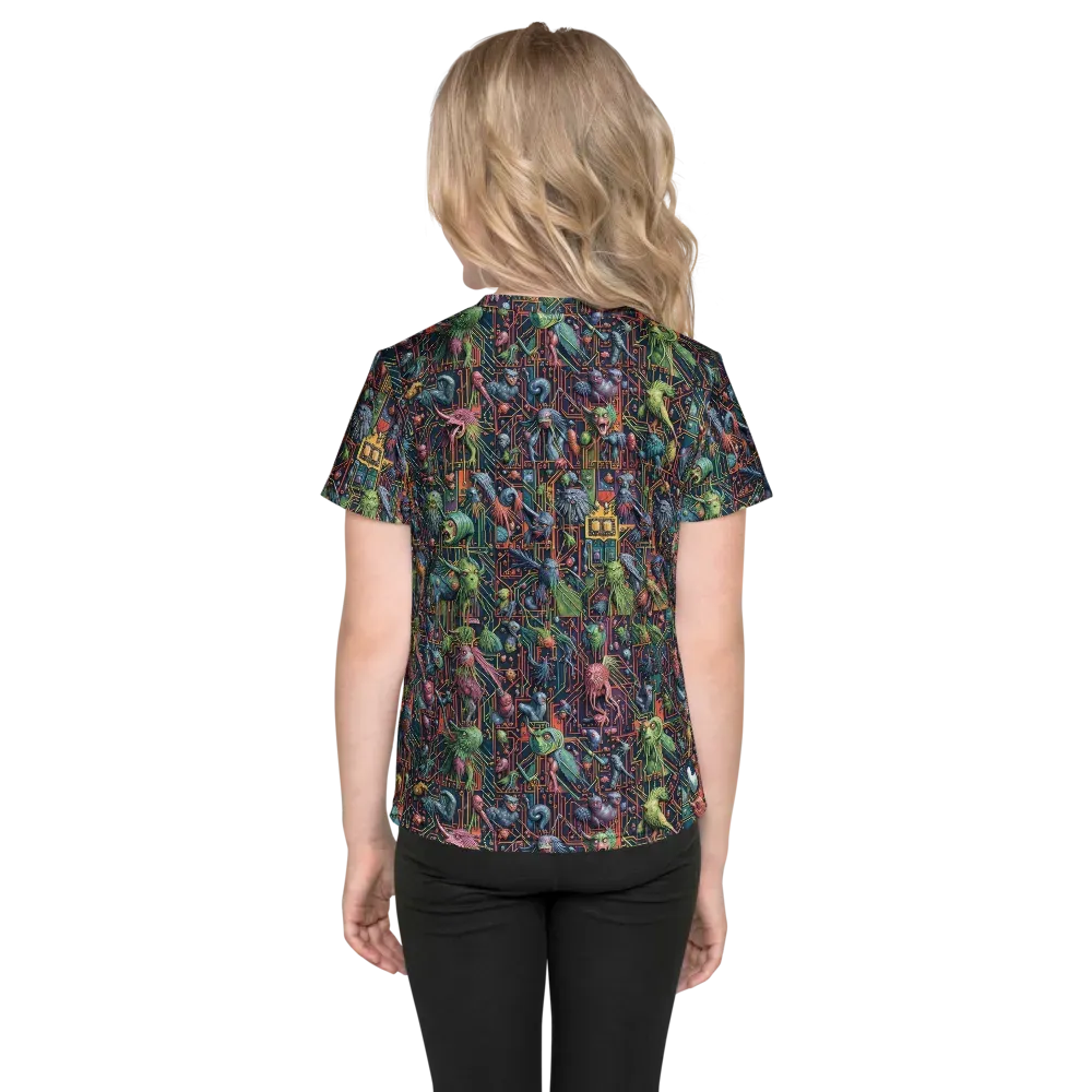 Circuit Beastiary on Kids Crew Neck T-Shirt — Back