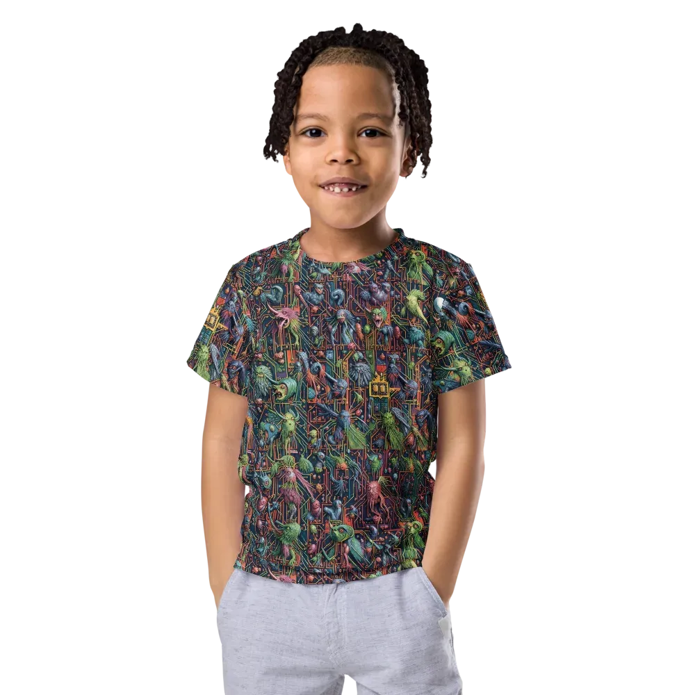 Circuit Beastiary on Kids Crew Neck T-Shirt — Front