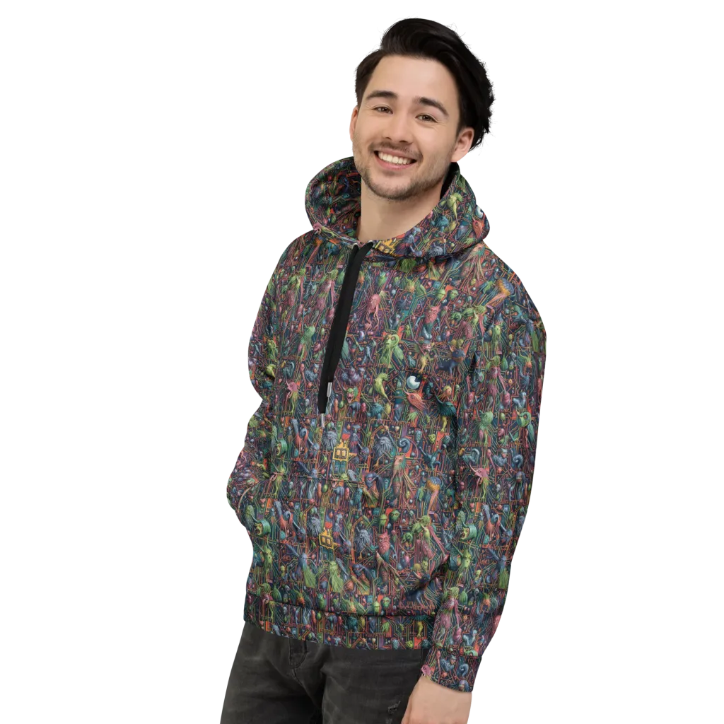 Circuit Beastiary on Hoodie — Left
