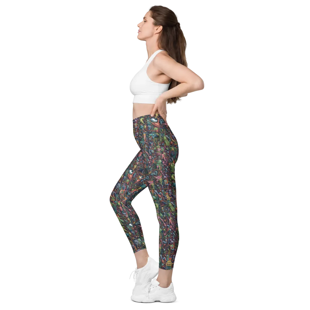 Circuit Beastiary on Leggings with Pockets — Left